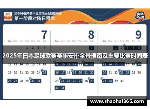 2025年日本足球联赛赛事安排全景指南及重要比赛时间表